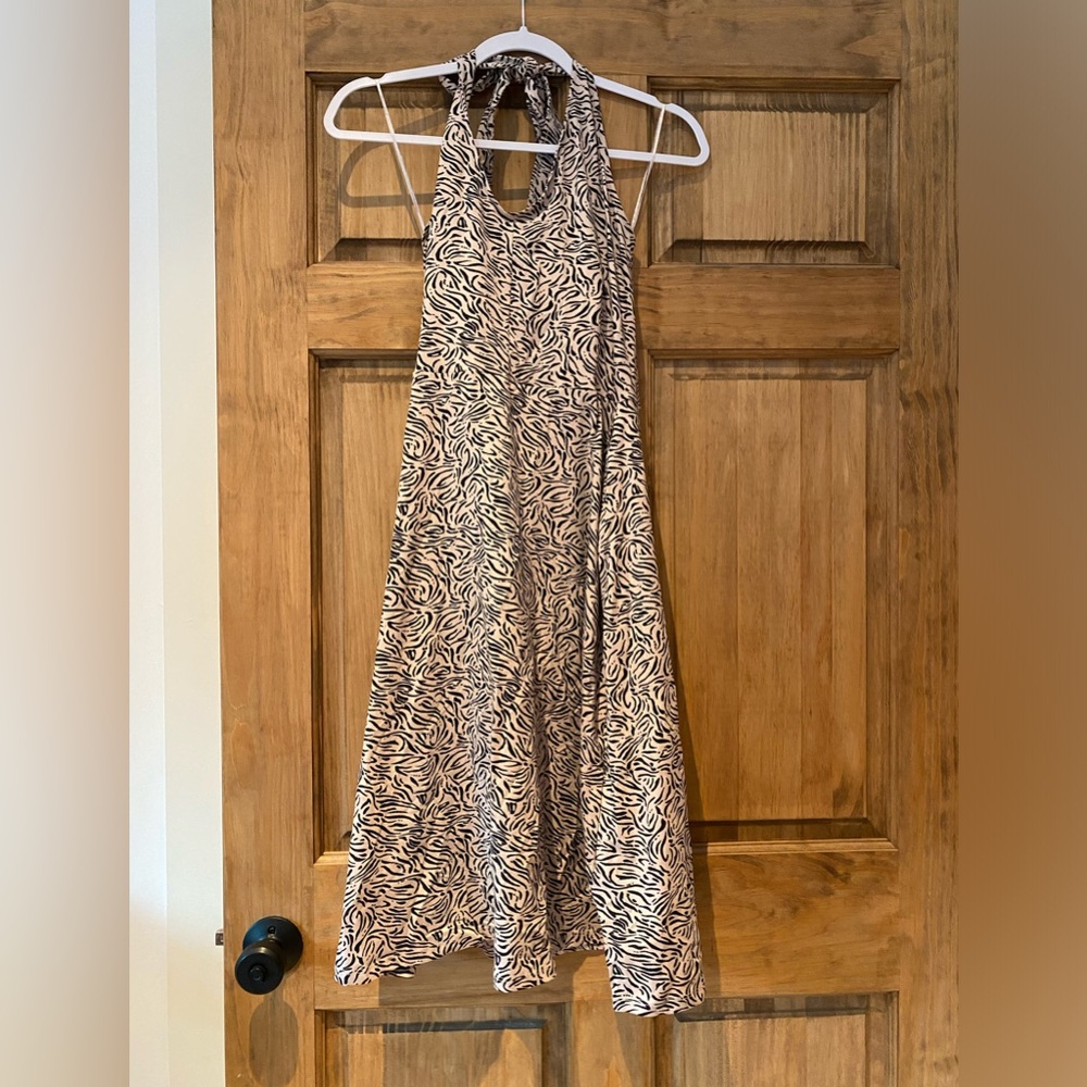 PACT women’s windswept Oat Maya Halter dress NWT Medium